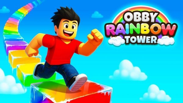 Obby Rainbow Tower - Winter Race Online Game